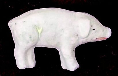 null Cochon rose. Biscuit polychrome