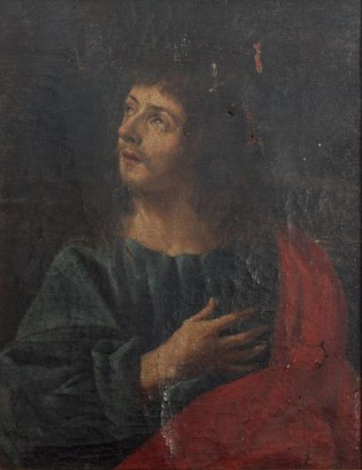 null ECOLE XVIIIE / XIXème siècle
Saint en extase
Huile sur toile marouflée sur panneau
Manques,...