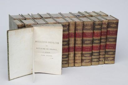 null BULLETIN DES LOIS 

Ensemble de 22 VOLUMES des années : 1809 - 1810 - 1811 -...