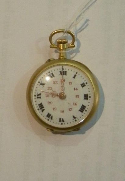 null MONTRE PENDENTIF ou de COL, boitier en or jaune 750°/00. Poids brut: 14.8g