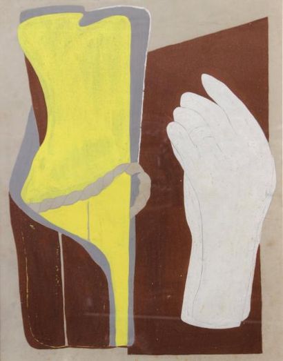 null Simone HERMAN (1905 - ?)
Composition à la main Gouache  A vue: 52 x 40,5 cm
Composition...