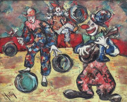null Henry Maurice d'ANTY (1910-1998)
Le cirque
Huile sur toile signée en bas à gauche....
