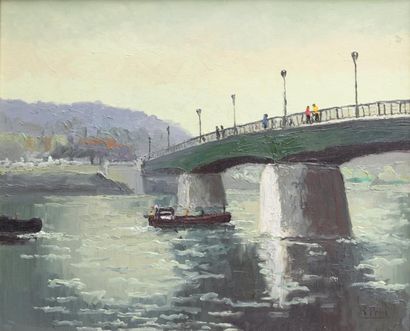 null René PRIN (1905-1985)

Peniche sur la Seine passant sous un pont

Huile sur...