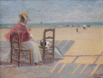 null Maurice LARUE (1861-1935)

Blanche Larue sur la plage de Soulac, 1893

Huile...