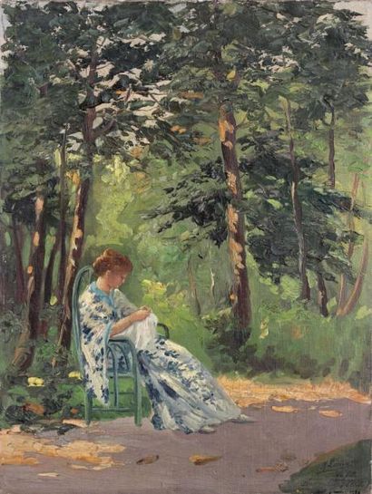 null Maurice LARUE (1861-1935)

Mademoiselle Larue dans le Parc de la Buttinière,...