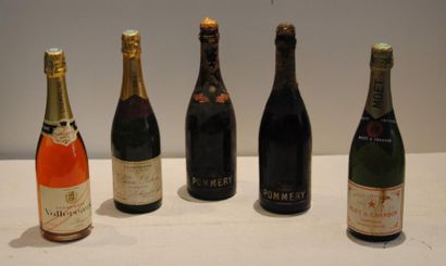 null 5 bout 2 VIEUX CHAMPAGNE POMMERY, 1 CHAMPAGNE MOET ET CHANDON BRUT, 1 CHAMPAGNE...