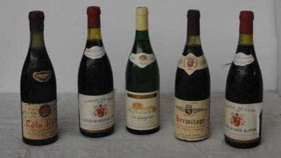 null 5 bout 1 HERMITAGE JL CHAVE 1976, 1 CDP DOMAINE NALYS 1978, 1 COTE ROTIE MALYS...