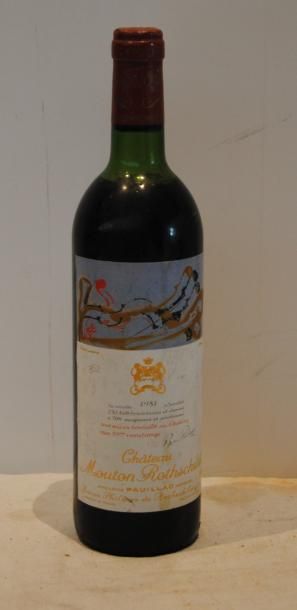 null 1 bout CHT MOUTON ROTHSCHILD 1981 (DEB EP, étiq lég tachée)