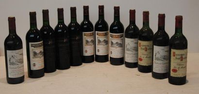 null 12 bout 3 CHT DE LAMARQUE 1986, 4 CHT BEL ORME TRONQUOY LALANDE 1985, 3 CHT...