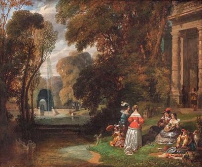 null Hippolyte GARNEREY (1787-1858)

Déjeuner dans le Parc

Huile sur toile signée...
