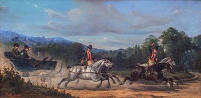 null Charles de LUNA (1812-1866)

Attelage et cavaliers à la chasse, 1841

Huile...