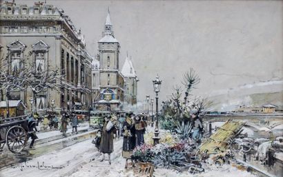 null Eugène GALIEN-LALOUE (1854-1941)

Paris, Marché aux fleurs et Conciergerie

Gouache...