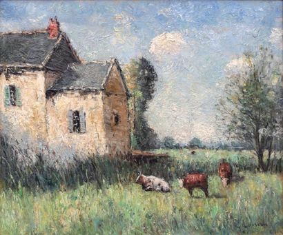 null Gustave LOISEAU (1865-1935)

Troupeau près de la demeure

Huile sur toile signée...