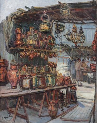 null Gustave MADELAIN (1867-1944)

Les puces à Saint-Ouen

Huile sur toile signée...