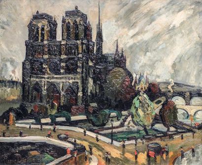 null Pierre DUMONT (1920-1987)

Vue de Notre-Dame à Paris

Huile sur toile signée...