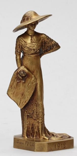 null Henri VARENNE (1860-1933)

Femme au chapeau tenant une rose

Épreuve en bronze,...