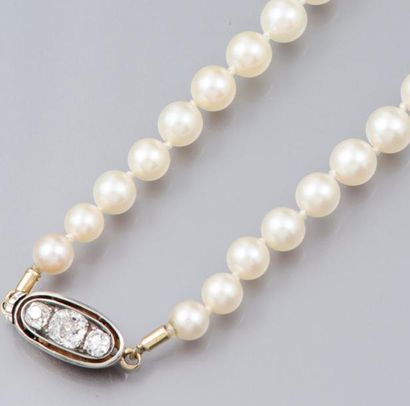 null Collier de perles de culture en chute, diamètre 5 à 8.5 mm (Japon), fermoir...