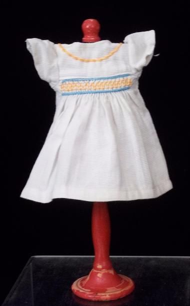 null vêtements Gautier-Languereau« Smock » robe en coton blanche avec (1946) 

