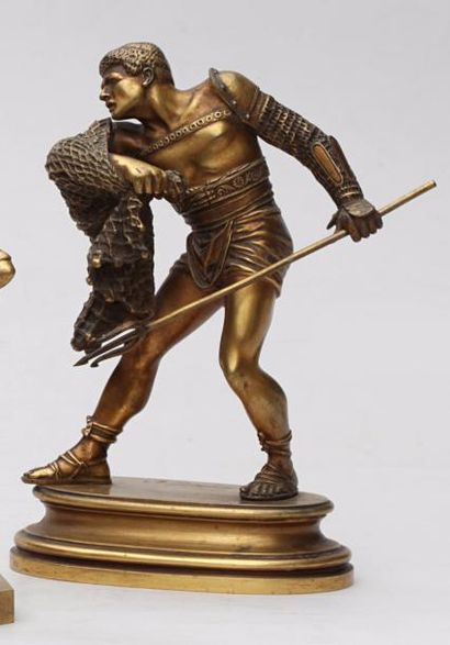 null Émile GUILLEMIN (1841-1907)
Les Gladiateurs combattant
Paire d’épreuves en bronze,...