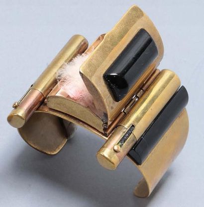 ALBERT FLAMAND - (années 1920-1930) Rare bracelet moderniste en «fladium» (métal...