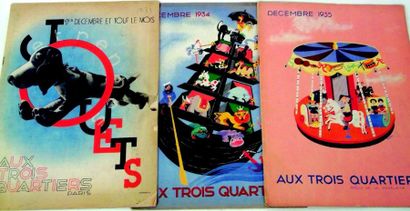null Ensemble de 3 catalogues d'Etrennes des Grands Magasins « Aux Trois Quartiers...