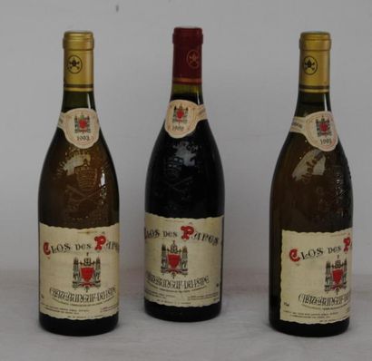 null 3 bout CDP CLOS DES PAPES PAUL AVRIL 3 BLANC 1993, 1 ROUGE 1988