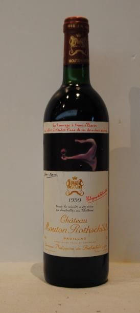 null 1 bout CHT MOUTON ROTHSCHILD 1990 (BG, étiq très lég marquée)