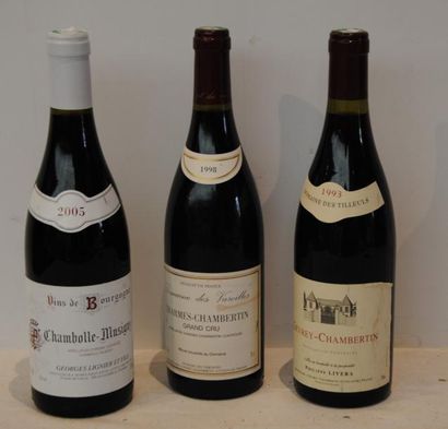 null 3 bout 1 GEVREY CHAMBERTIN 1993, 1 CHAMBOLLE MUSIGNY LIGIER 2005, 1 CHARMES...