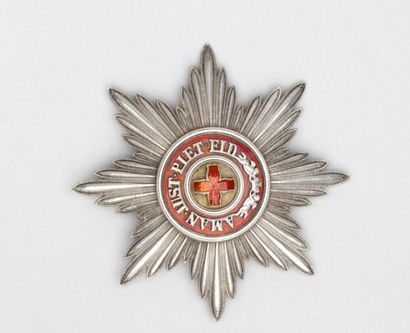 null RUSSIE : Plaque de l'Ordre de Ste Anne 1ère classe en argent, dos en vermeil...