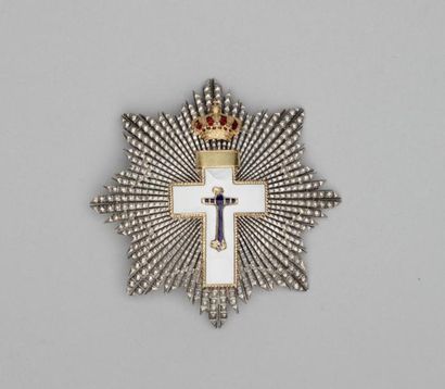 null ESPAGNE : Plaque en argent Grand Croix de l'Ordre maritime fondé en 1866, accident...