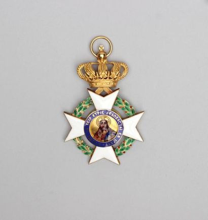 null GRECE :Croix de Commandeur de l'Ordre du Sauveur en or 750°/°° L : 56mm H :...
