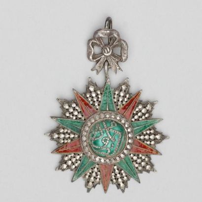 null TUNISIE : Bijou de Commandeur Nichan al Iftikhar en argent 1906-1922, Mohamed...