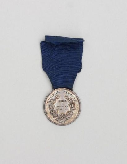 null SARDAIGNE : Médaille de la valeur militaire, guerre d' Italie, attribuée à I....