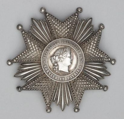 null FRANCE : Plaque Grand Croix de la Légion d'Honneur 3ème République en argent...