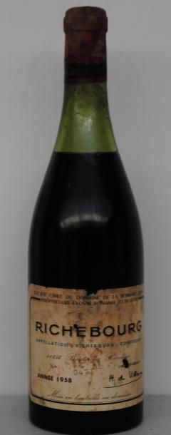 null 1 bout RICHEBOURG DOMAINE DE LA ROMANEE CONTI 1958 (5CM, ETIQ TRES LEG TACHEE,...