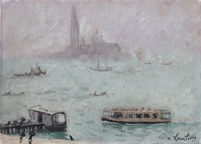 André HAMBOURG (1909-1999) La brume à Venise
Huile sur toile signée en bas à droite...
