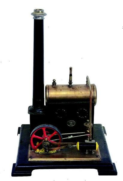 null Machine à vapeur de fabrication allemande de la maison Ernst PLANCK avec cheminée...