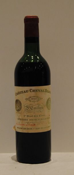 null 1 bout CHT CHEVAL BLANC 1959 (ETIQ FANEE, GROS DEMI EP)