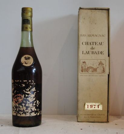 null 1 bout BAS ARMAGNAC CHT DE L'AUBADE 1974 (ETIQ EN LAMBEAUX)