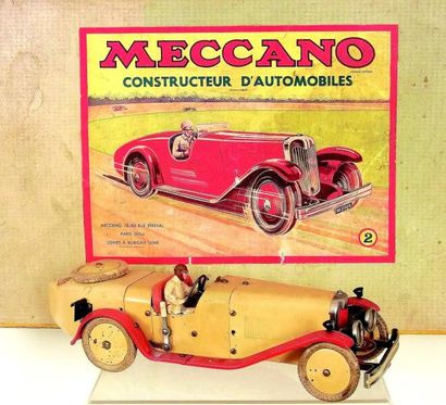 null -Boîte de constructeurs d'automobiles MECCANO N°2 permettant de construire quatre...