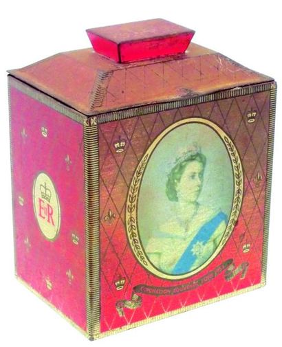 null -Boîte à biscuits en forme d'urne, fabrication anglais pour les biscuits BISLAND...