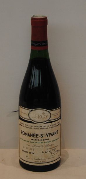 null 1 bout ROMANEE ST VIVANT LEROY DRC 1974 ( ETIQUETTE TB, - 2CM, CAPSULE CRD DU...