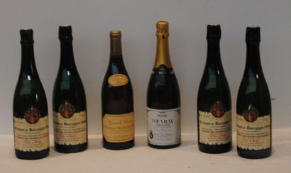 null 6 bout 1 VOUVRAY CREMANT BRUT 1979 BLANC "PRINCE PONIATONSKI", 1 CHABLIS 1ER...