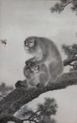 null Les deux singes et la guèpe
Aquarelle signée MORI SOSEN en bas à gauche, Japon...