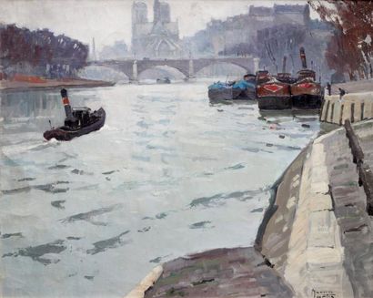 null Maurice Martin (1894-1978)
Paris Notre Dame et la Seine
Huile sur toile signée...