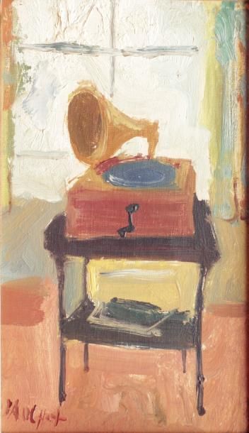 null Gabriel DAUCHOT (1927-2005)
Le phonographe
Huile sur toile signée en bas à gauche...