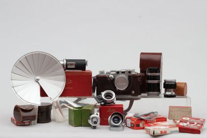 null LEICA LEITZ. Appareil Leica IIIf (1954), boitier n°719551, avec Leicavit chromé,...