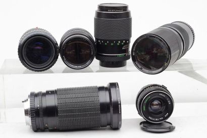 null OBJECTIFS, ensemble de six objectifs divers : objectif Soligor 5/85-300 mm zoom...