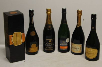 null 6 bout 1CHAMPAGNE DE VERLAINE ROSE 1986, 1 CHAMPAGNE LANSON BLACK LABEL, 1 CHAMPAGNE...