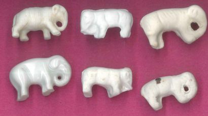 null Lot d'Eléphants porc/biscuit (6 pièces)
